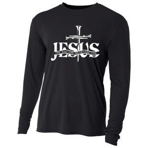 Floral Jesus Cross Don't Be Afraid Just Believe Cooling Performance Long Sleeve Crew