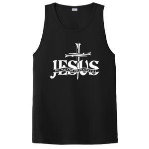 Floral Jesus Cross Don't Be Afraid Just Believe PosiCharge Competitor Tank