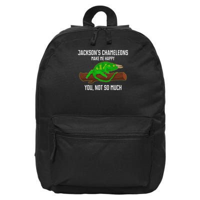 Funny Jackson’s Chameleons Make Me Happy Pet Reptile 16 in Basic Backpack