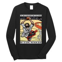 Funny Jesus Christian Playing Basketball Gift For Long Sleeve Shirt