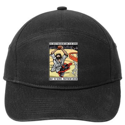 Funny Jesus Christian Playing Basketball Gift For 7-Panel Snapback Hat