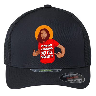Funny Jesus Christian Meme Yo I'll Solve It Christmas Flexfit Unipanel Trucker Cap