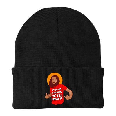 Funny Jesus Christian Meme Yo I'll Solve It Christmas Beanie