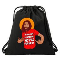 Funny Jesus Christian Meme Yo I'll Solve It Christmas Drawstring Bag