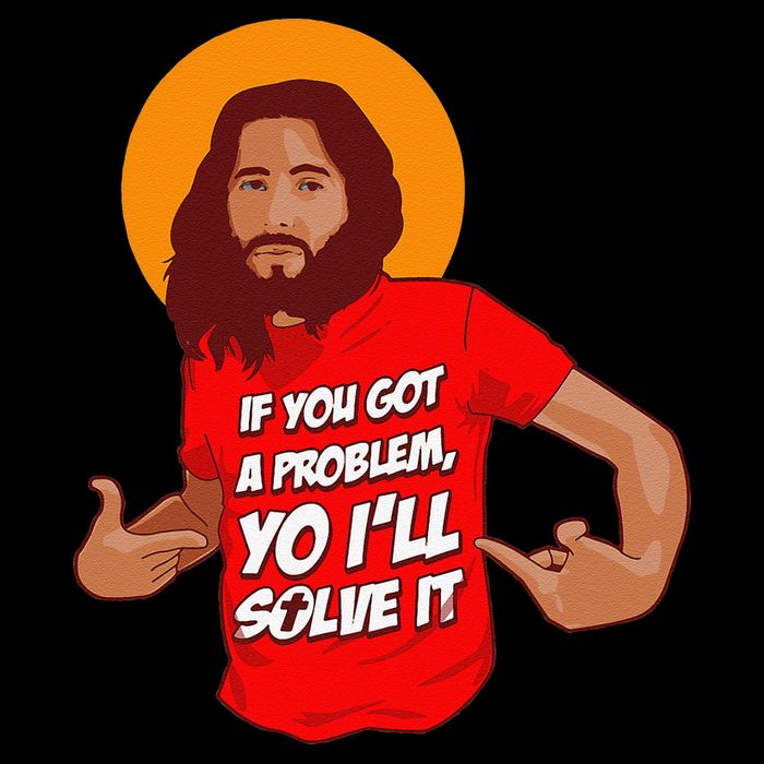 Funny Jesus Christian Meme Yo I'll Solve It Christmas Drawstring Bag