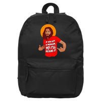 Funny Jesus Christian Meme Yo I'll Solve It Christmas 16 in Basic Backpack