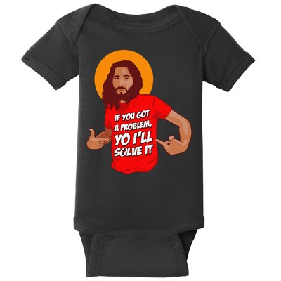 Funny Jesus Christian Meme Yo I'll Solve It Christmas Baby Bodysuit