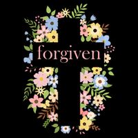 Forgiven Jesus Christ Christian Faith Floral Cross Flatbill Hat