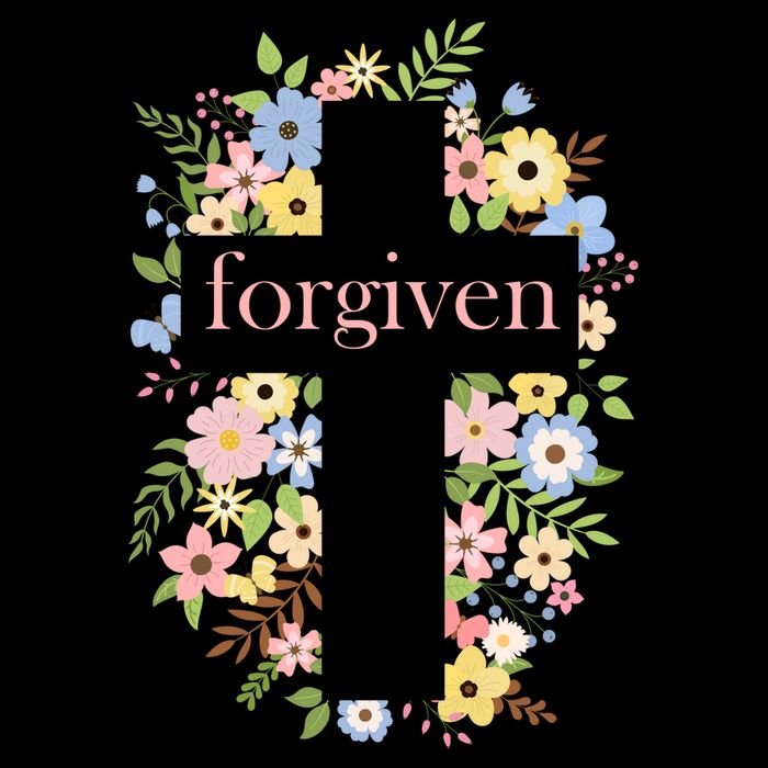 Forgiven Jesus Christ Christian Faith Floral Cross Flatbill Hat