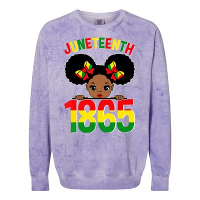 Funny Juneteenth Celebrating 1865 Cute Black African American Colorblast Crewneck Sweatshirt