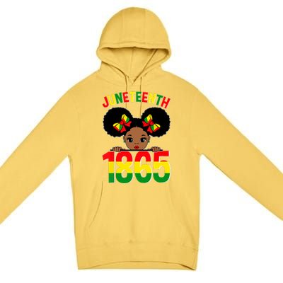 Funny Juneteenth Celebrating 1865 Cute Black African American Premium Pullover Hoodie