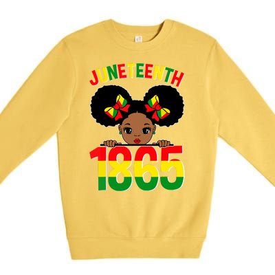 Funny Juneteenth Celebrating 1865 Cute Black African American Premium Crewneck Sweatshirt