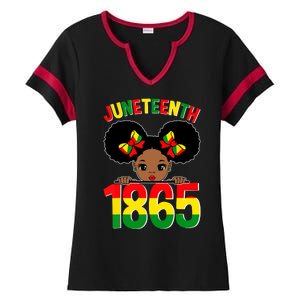 Funny Juneteenth Celebrating 1865 Cute Black African American Ladies Halftime Notch Neck Tee