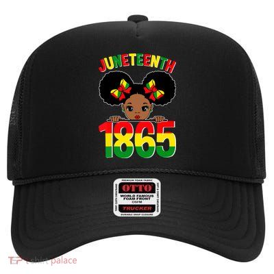 Funny Juneteenth Celebrating 1865 Cute Black African American High Crown Mesh Back Trucker Hat