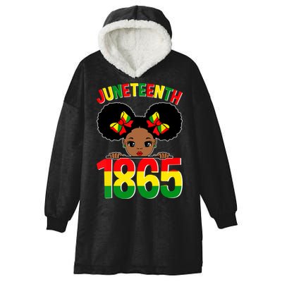 Funny Juneteenth Celebrating 1865 Cute Black African American Hooded Wearable Blanket