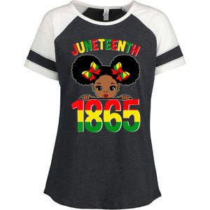 Funny Juneteenth Celebrating 1865 Cute Black African American Enza Ladies Jersey Colorblock Tee