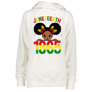 Funny Juneteenth Celebrating 1865 Cute Black African American Womens Funnel Neck Pullover Hood