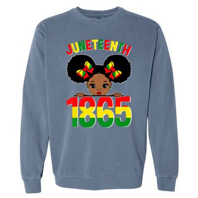 Funny Juneteenth Celebrating 1865 Cute Black African American Garment-Dyed Sweatshirt