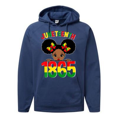 Funny Juneteenth Celebrating 1865 Cute Black African American Performance Fleece Hoodie