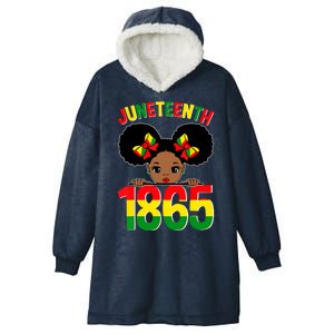 Funny Juneteenth Celebrating 1865 Cute Black African American Hooded Wearable Blanket