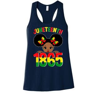 Funny Juneteenth Celebrating 1865 Cute Black African American Women's Racerback Tank