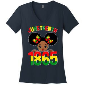 Funny Juneteenth Celebrating 1865 Cute Black African American Women's V-Neck T-Shirt