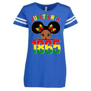 Funny Juneteenth Celebrating 1865 Cute Black African American Enza Ladies Jersey Football T-Shirt