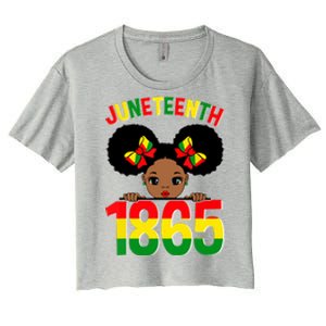 Funny Juneteenth Celebrating 1865 Cute Black African American Women's Crop Top Tee