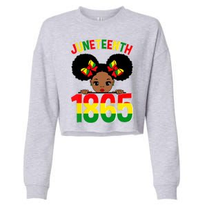 Funny Juneteenth Celebrating 1865 Cute Black African American Cropped Pullover Crew