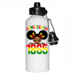 Funny Juneteenth Celebrating 1865 Cute Black African American Aluminum Water Bottle