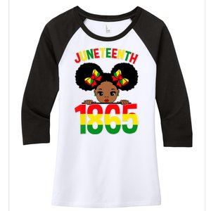 Funny Juneteenth Celebrating 1865 Cute Black African American Women's Tri-Blend 3/4-Sleeve Raglan Shirt