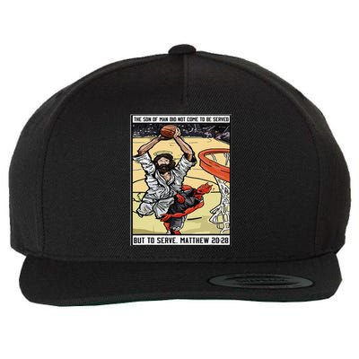 Funny Jesus Christian Playing Basketball Gift Wool Snapback Cap