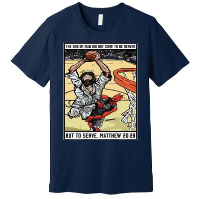 Funny Jesus Christian Playing Basketball Gift Premium T-Shirt