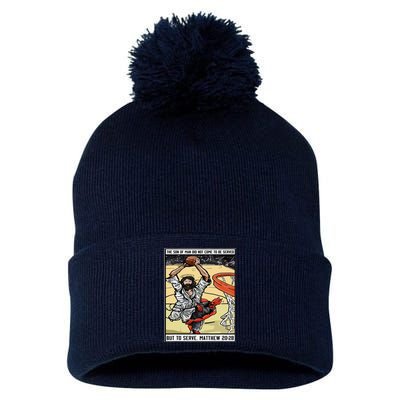 Funny Jesus Christian Playing Basketball Gift Pom Pom 12in Knit Beanie