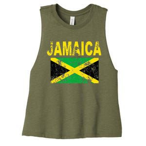 Flag Jamaica Cool Jamaican Flags Women's Racerback Cropped Tank