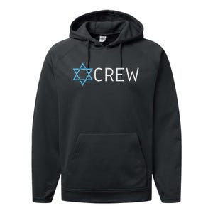 Funny Jew Crew Jewish Friendship Love Performance Fleece Hoodie