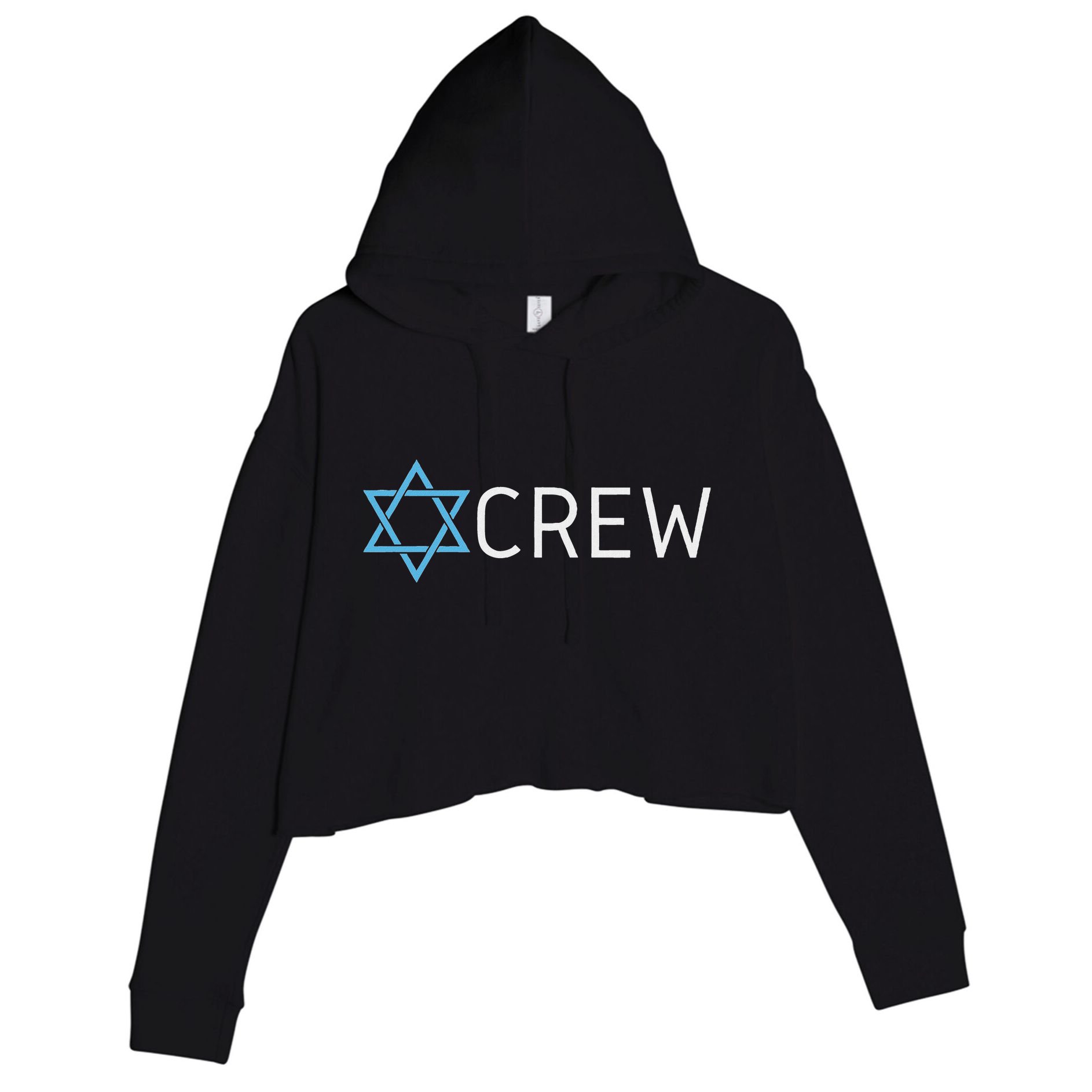 Funny Jew Crew Jewish Friendship Love Crop Fleece Hoodie