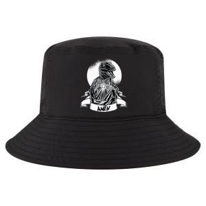 Funny Jesus Christ Parody Raptor Velociraptor Says Amen Cool Comfort Performance Bucket Hat