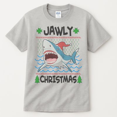 Funny Jawly Christmas Shark Ugly Christmas Sweater Tall T-Shirt