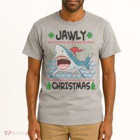 Funny Jawly Christmas Shark Ugly Christmas Sweater Tall T-Shirt
