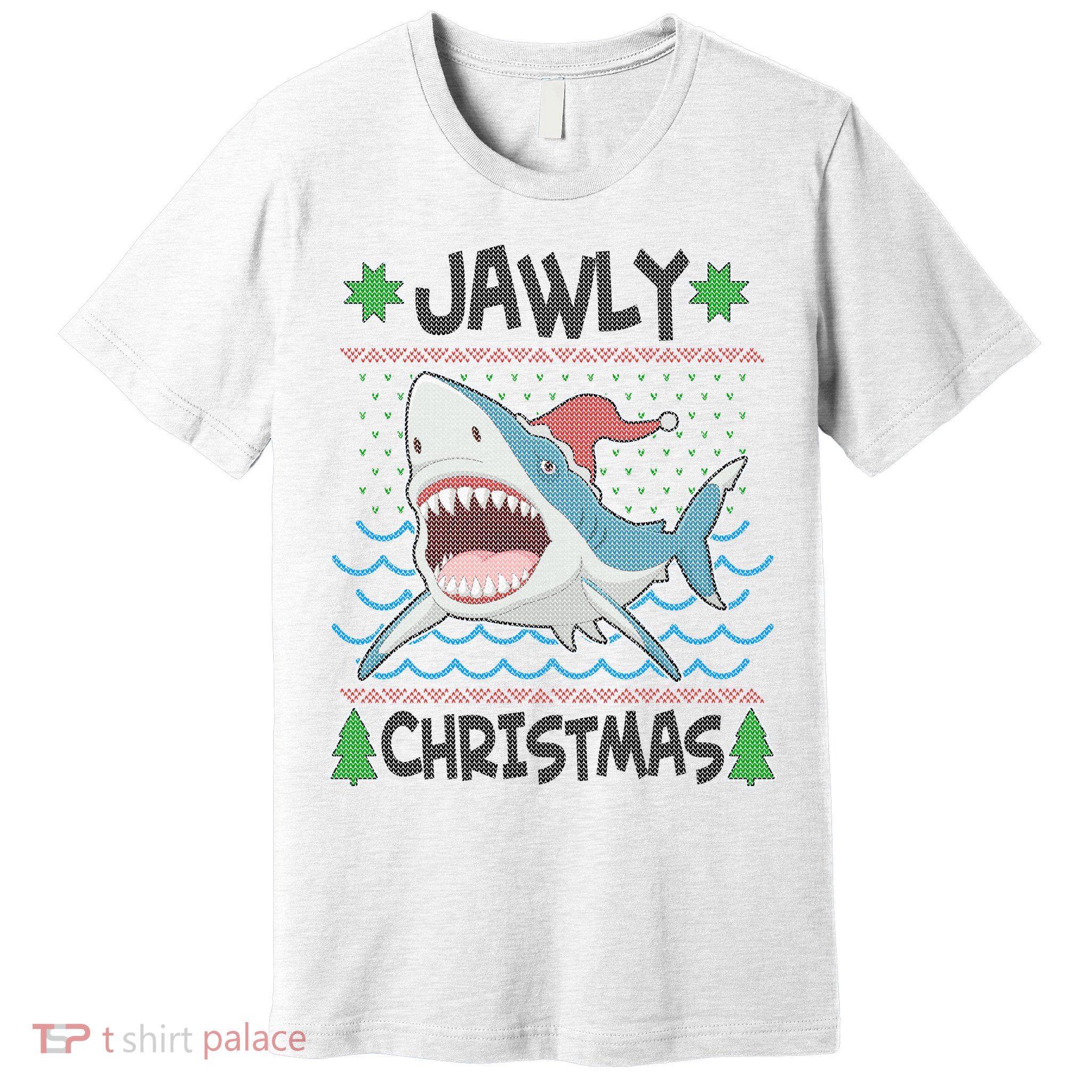 Funny Jawly Christmas Shark Ugly Christmas Sweater Premium T-Shirt