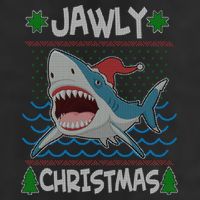 Funny Jawly Christmas Shark Ugly Christmas Sweater 7 Panel Mesh Trucker Snapback Hat