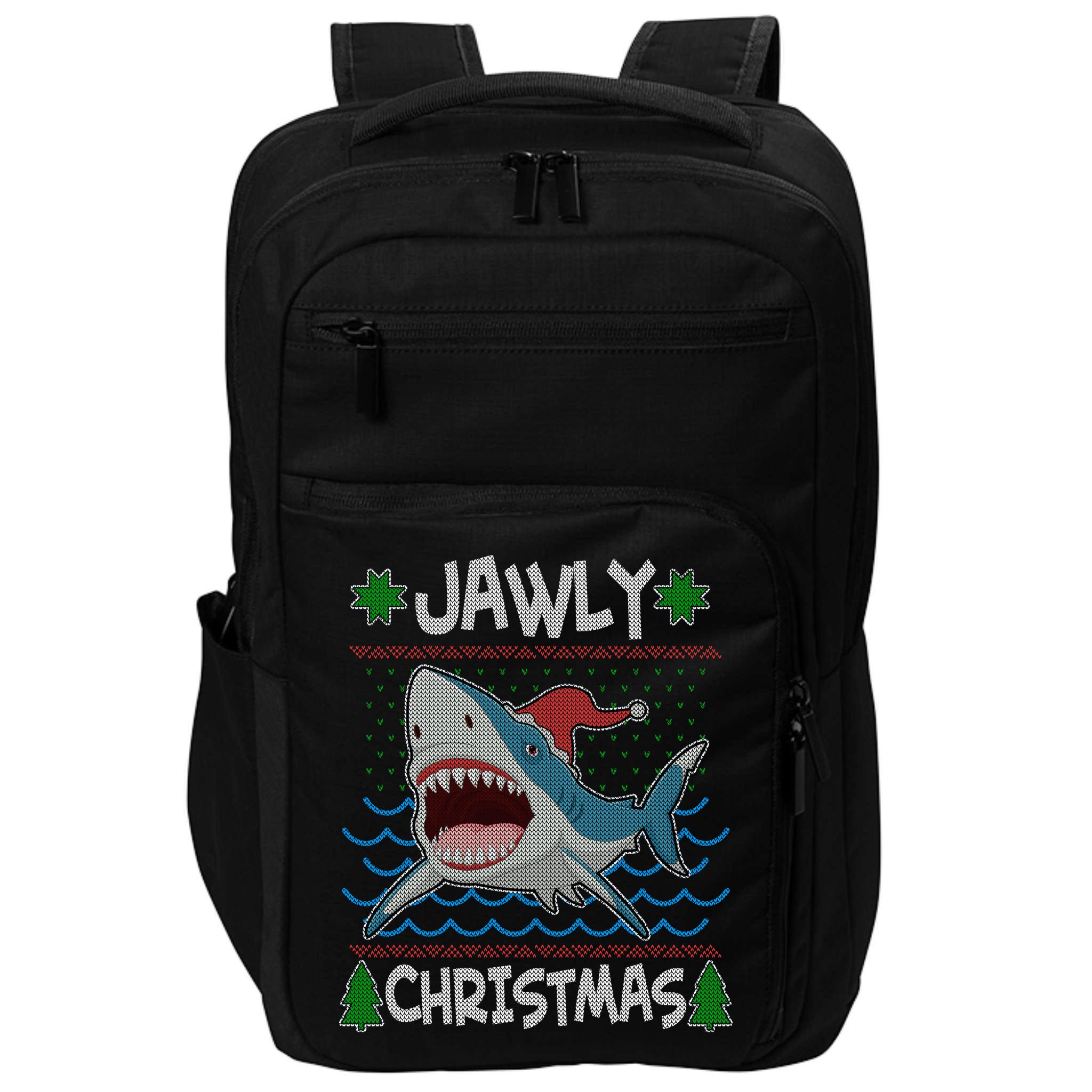 Funny Jawly Christmas Shark Ugly Christmas Sweater Impact Tech Backpack