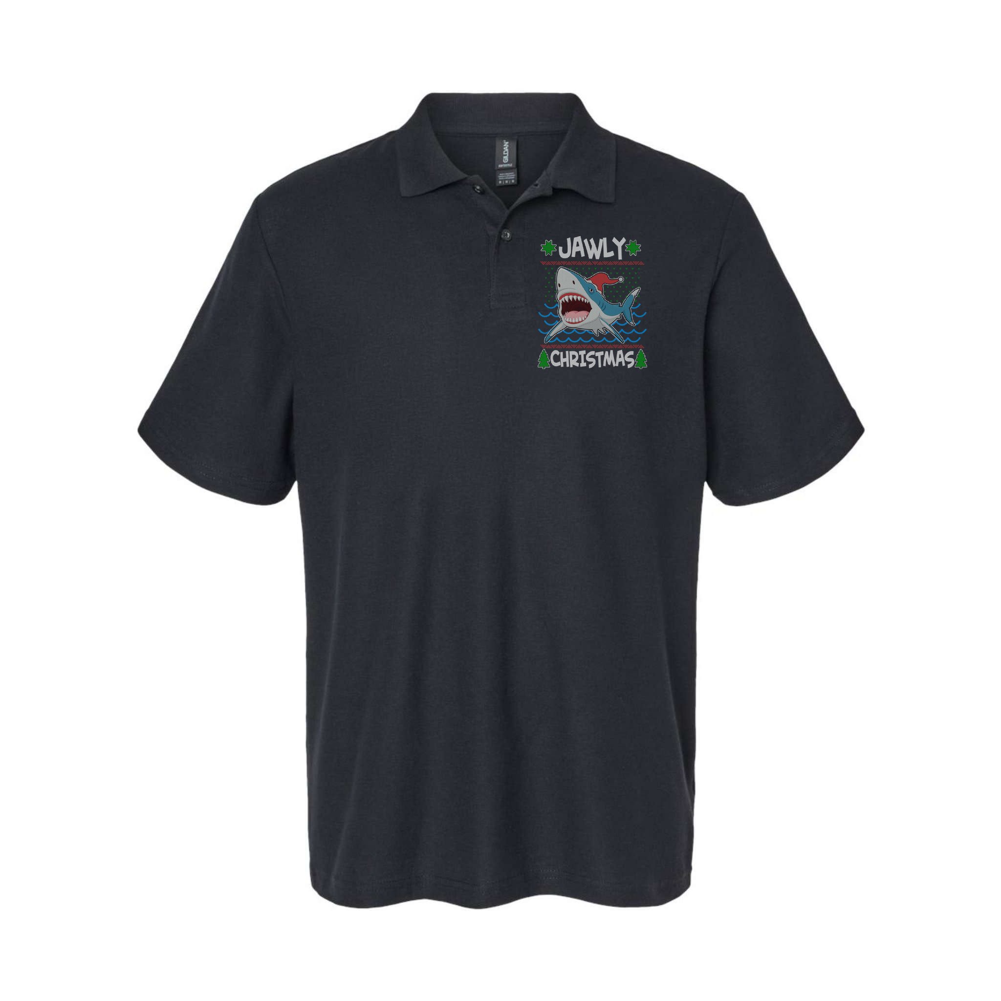 Funny Jawly Christmas Shark Ugly Christmas Sweater Polo