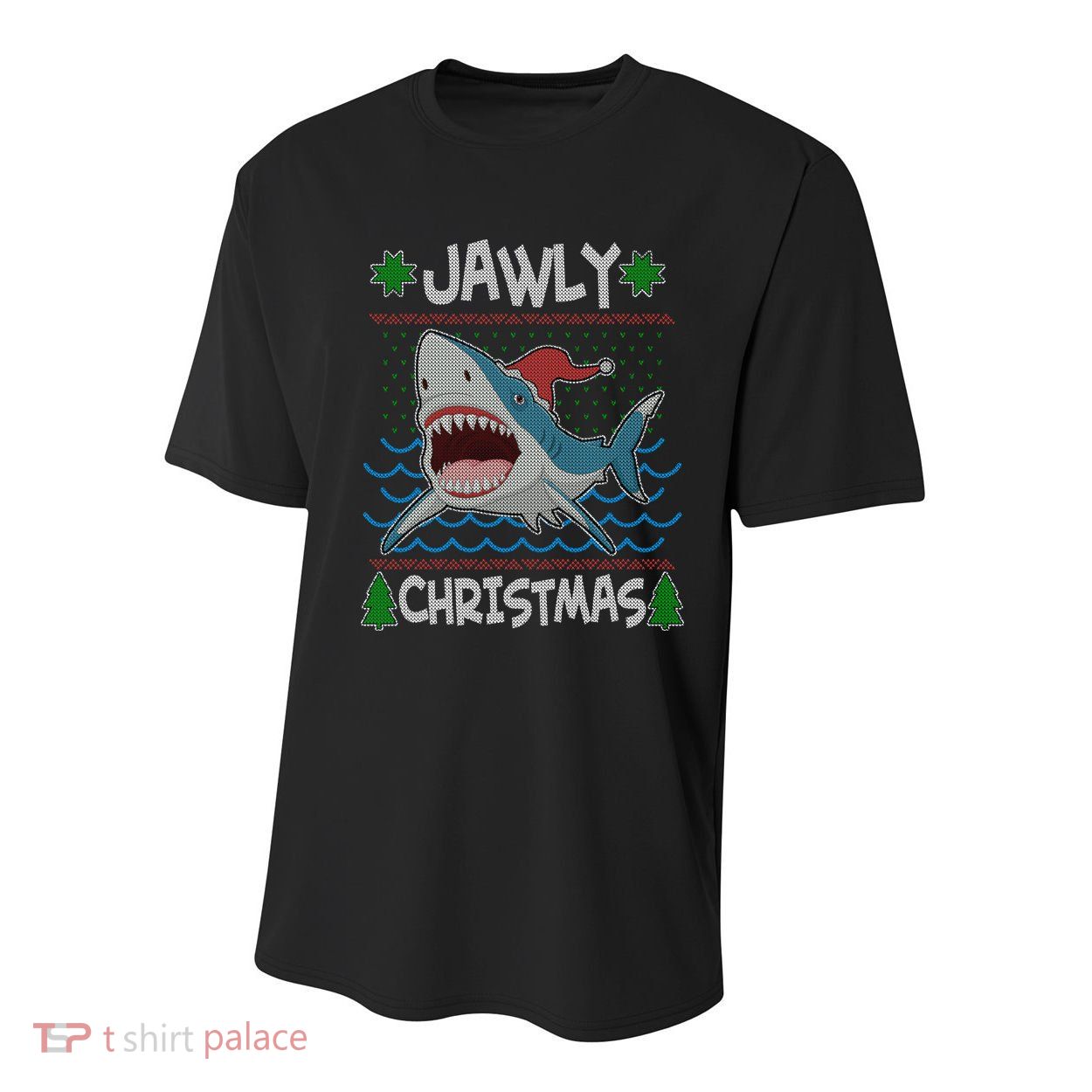 Funny Jawly Christmas Shark Ugly Christmas Sweater Youth Performance Sprint T-Shirt