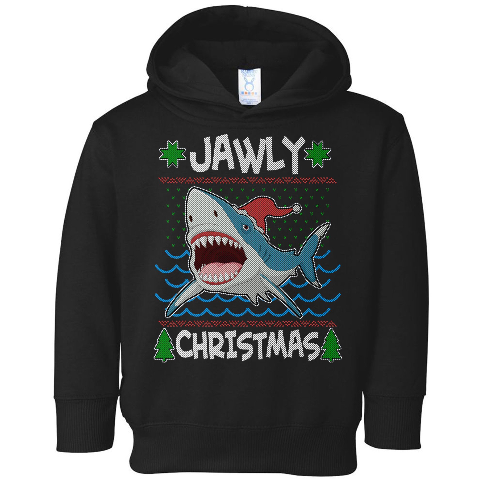 Funny Jawly Christmas Shark Ugly Christmas Sweater Toddler Hoodie