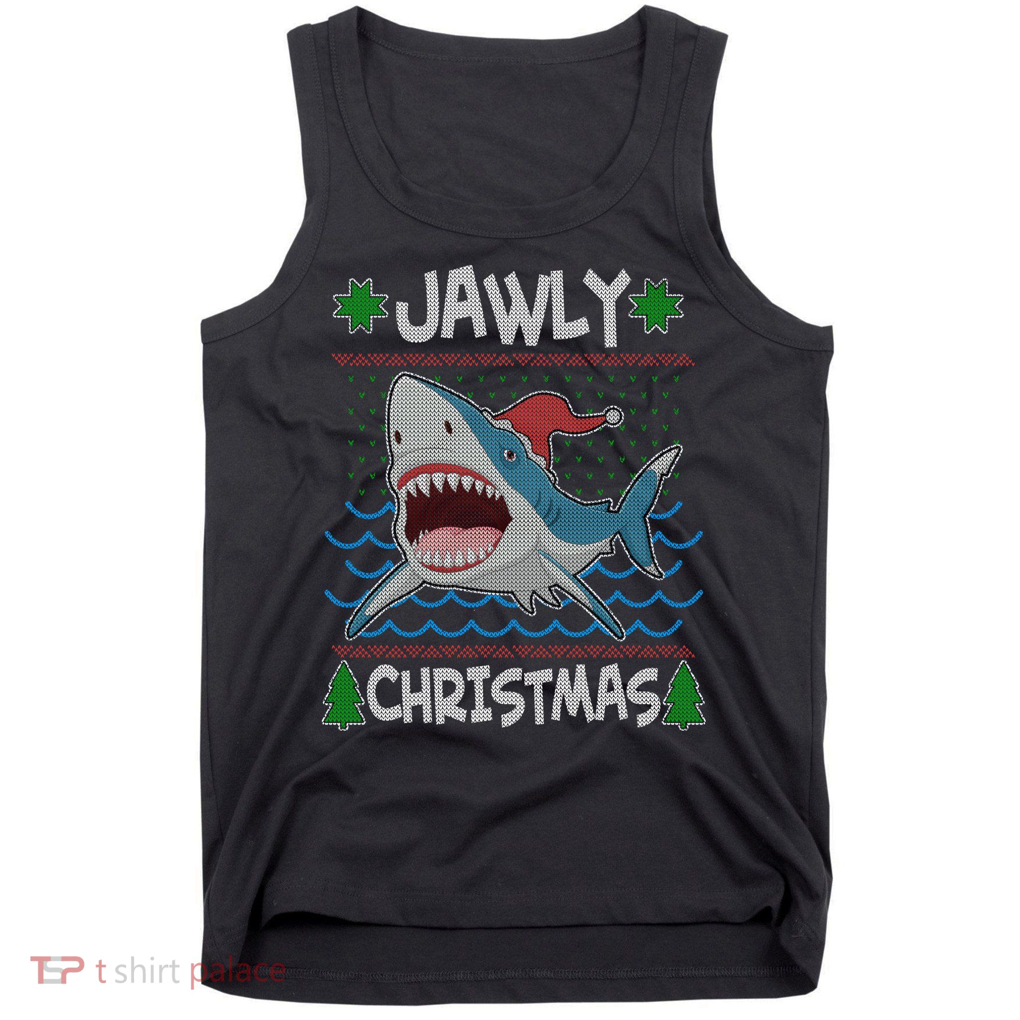 Funny Jawly Christmas Shark Ugly Christmas Sweater Tank Top