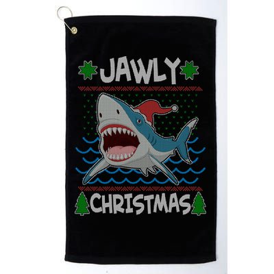 Funny Jawly Christmas Shark Ugly Christmas Sweater Golf Towel