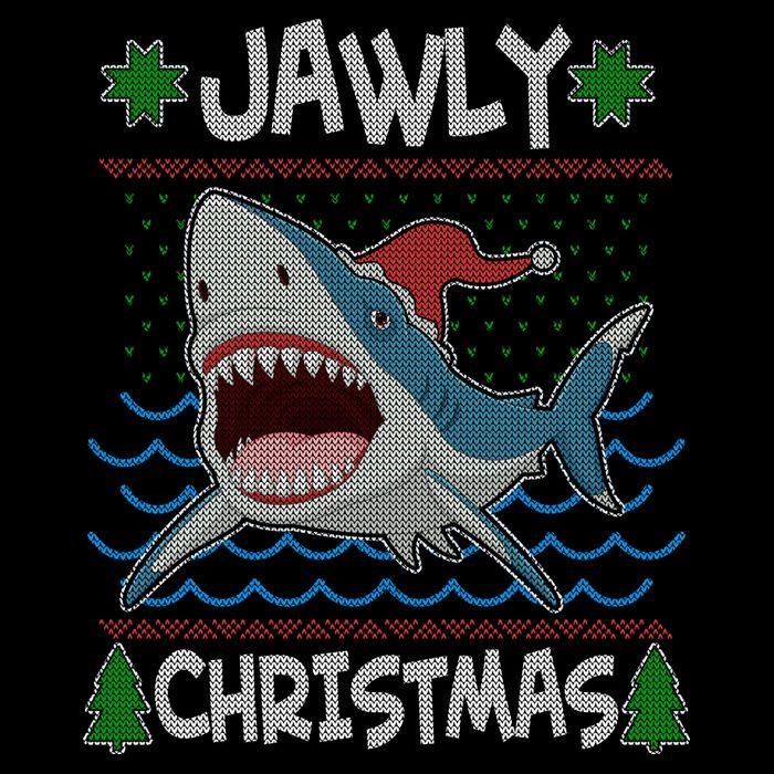 Funny Jawly Christmas Shark Ugly Christmas Sweater Womens T-Shirt