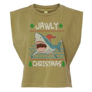 Funny Jawly Christmas Shark Ugly Christmas Sweater Garment-Dyed Women's Muscle Tee